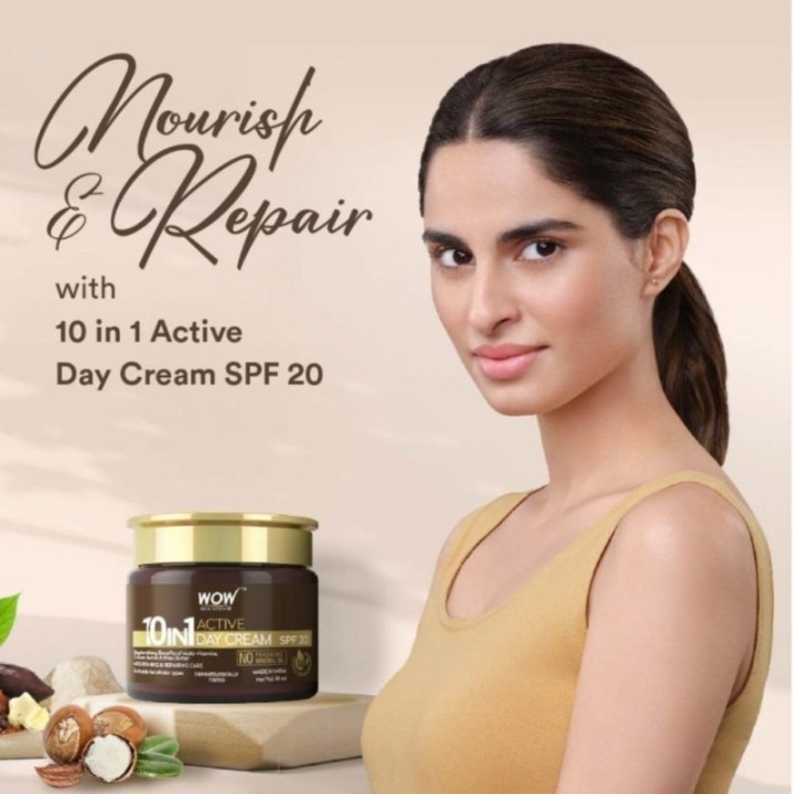 Wow Skin Science 10 in 1 Active Day Cream - with SPF 20, with Cocoa