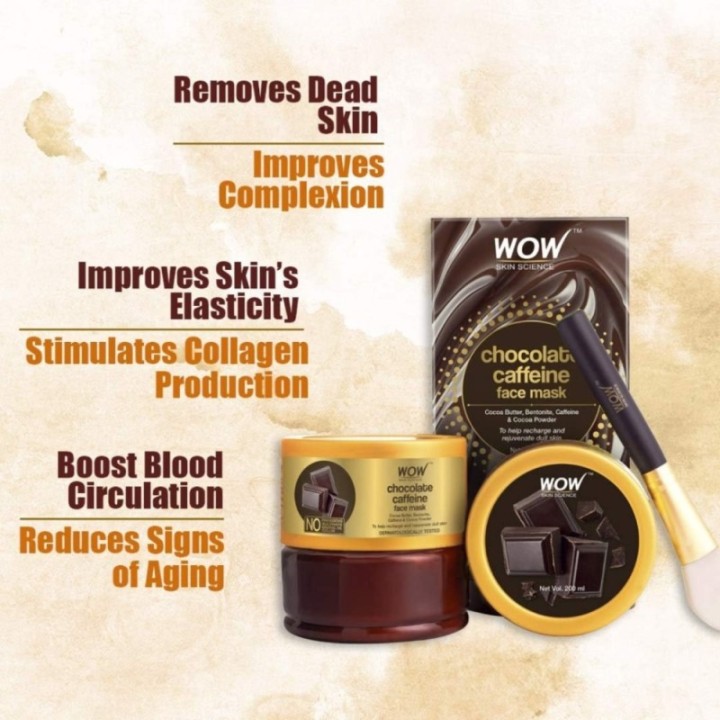 Wow Skin Science Chocolate Caffeine Face Mask - with Cocoa Butter