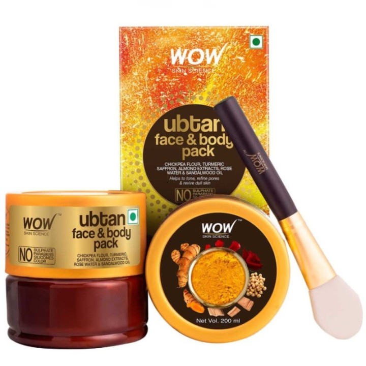 Wow Skin Science Ubtan Face and Body Pack - Helps to Tone, Refine