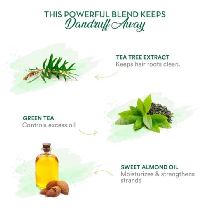 Wow Skin Science Green Tea and Tea Tree Anti-Dandruff Shampoo - Helps