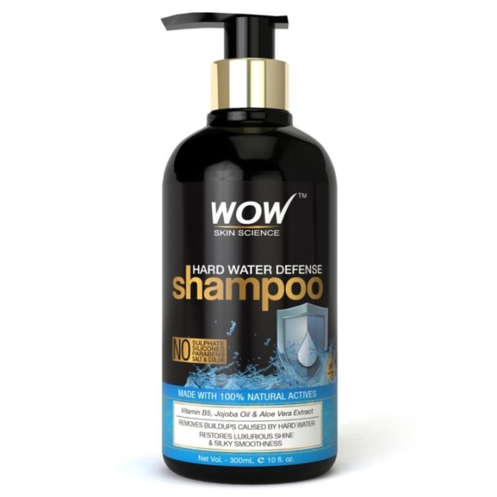 Wow Skin Science Hard Water Defense Shampoo - with Vitamin B5, Jojoba
