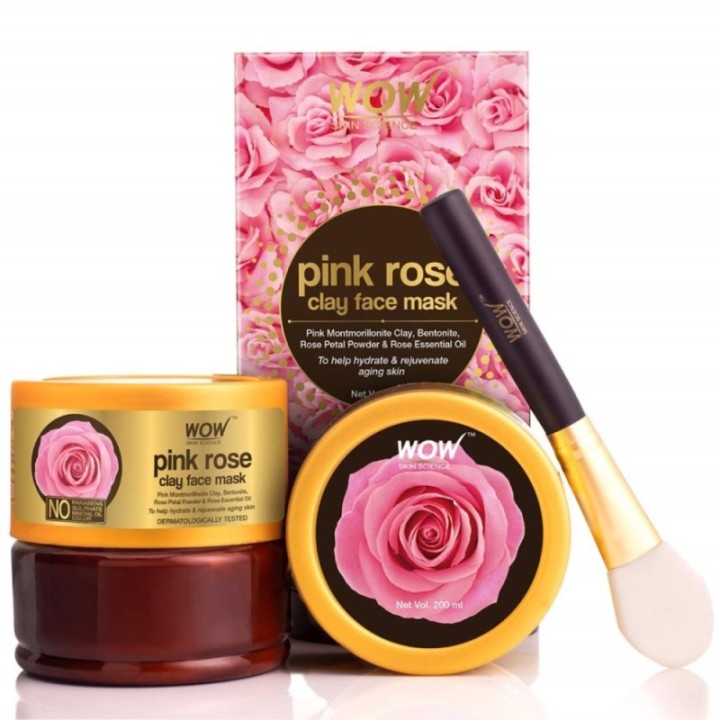 Wow Skin Science Pink Rose Clay Face Mask - Helps to Hydrate