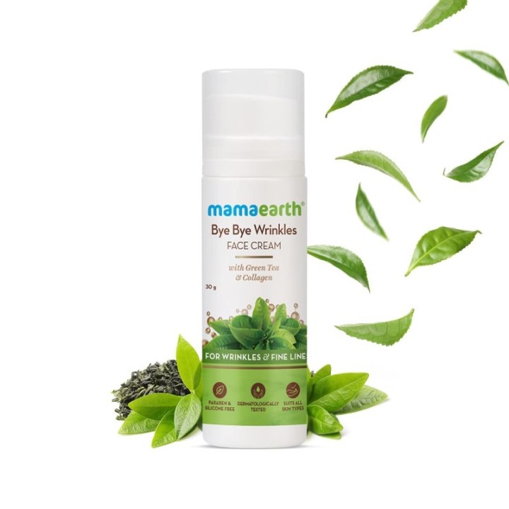 Mamaearth Bye Bye Wrinkles Face Cream With Green Tea & Collagen (30g)