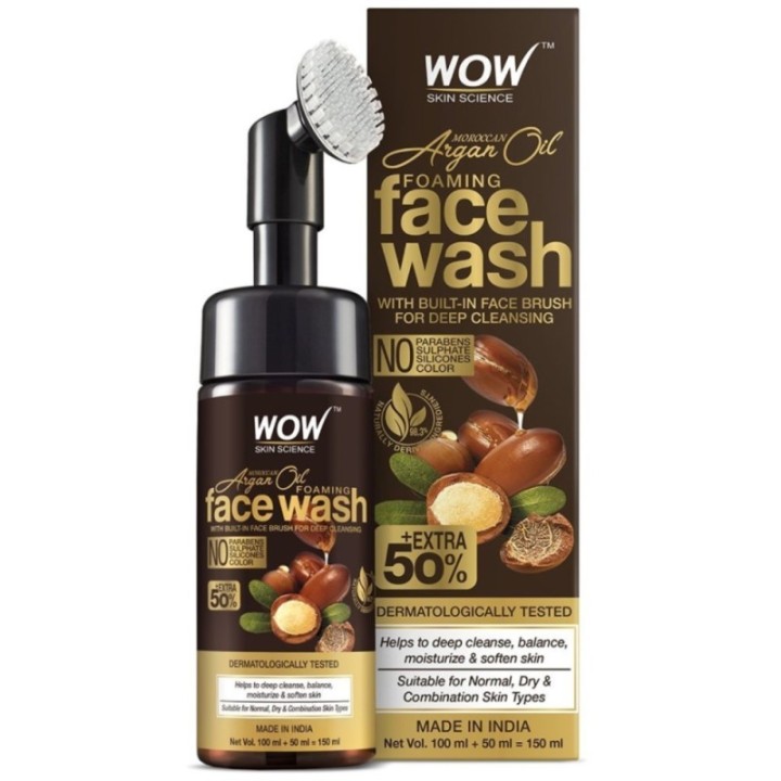 Wow Skin Science Moroccan Argan Oil Foaming Face Wash