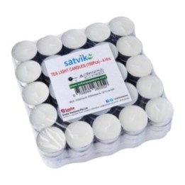 Satvik Tea Light Wax Candles (, 1 1/2", Unscented), 4Hrs Burning