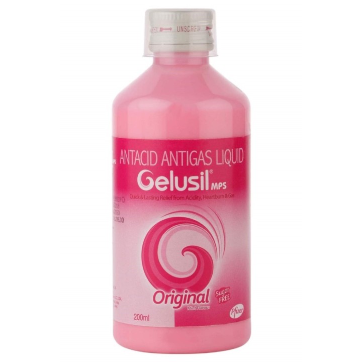 Gelusil Mps Original Mint Flavour - Antacid Antigas Liquid, Sugar