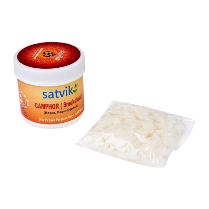 Satvik Smokeless Camphor Tablets, Karpoor, Karpoora, 200 Grams