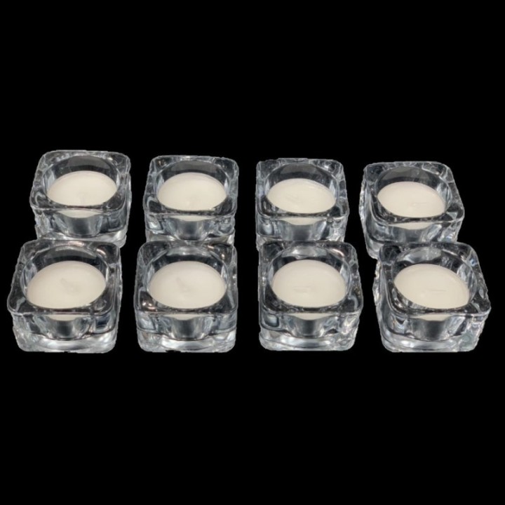 Satvik Tealight Candle Holder, Clear Glass Holder for Home Decor