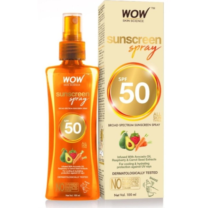 Wow Skin Science Sunscreen Spray SPF 50 - Infused with Avocado Oil
