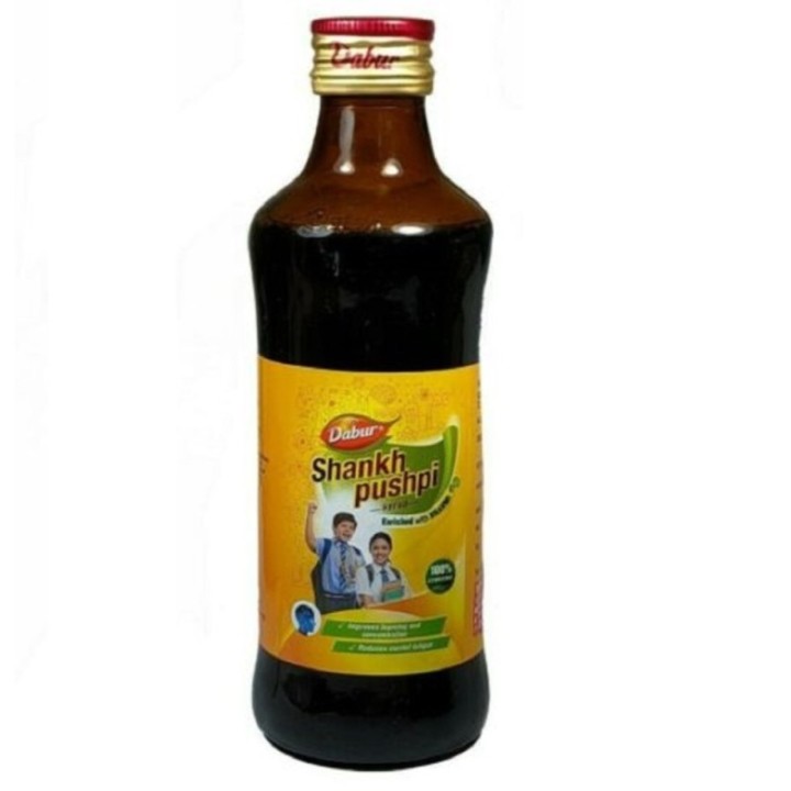 Dabur Shankh Pushpi Syrup, Enriched with Brahmi, 100% Ayurvedic