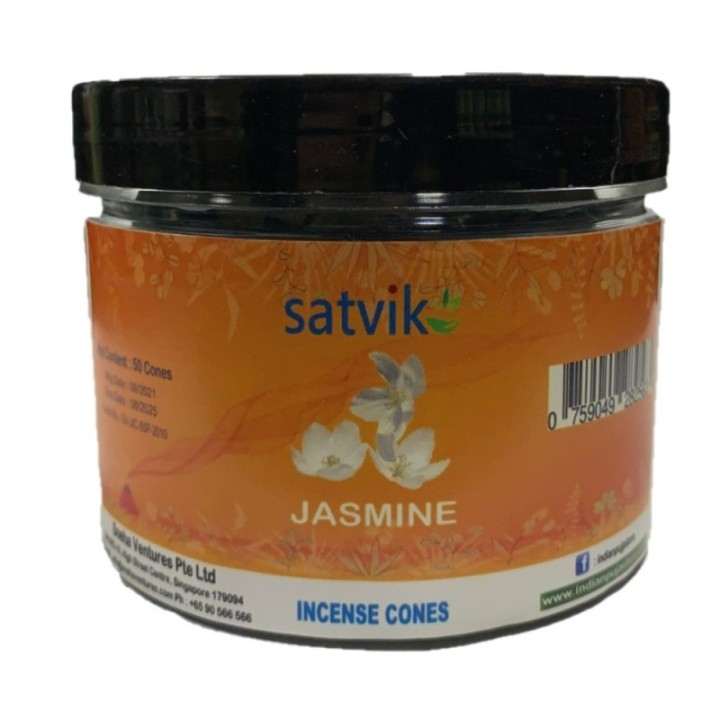 Satvik Jasmine Incense Cones for Puja and Prayer 200g