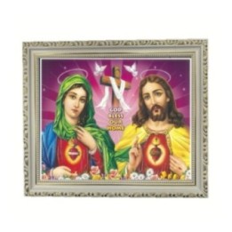 Satvik Lord Jesus Christ & Holy Mother Mary Designer Wooden Photo