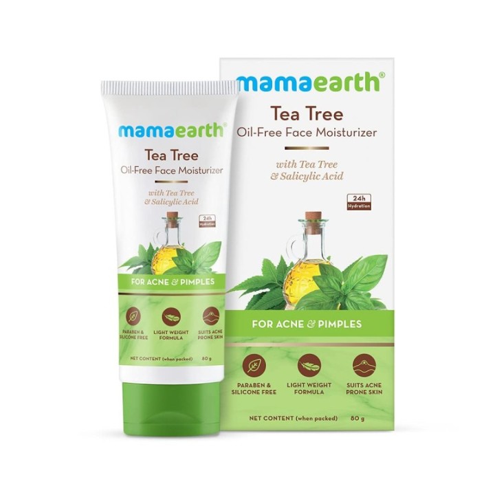 Mamaearth Tea Tree Oil-Free Face Moisturizer For Acne & Pimples (80g)