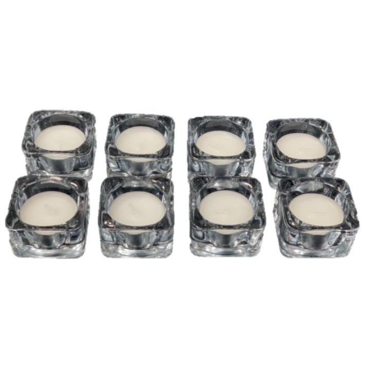 Satvik Tealight Candle Holder, Clear Glass Holder for Home Decor