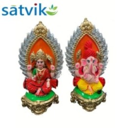 Pair of Goddess Lakshmi and Lord Ganesh Murti for Diwali Pooja