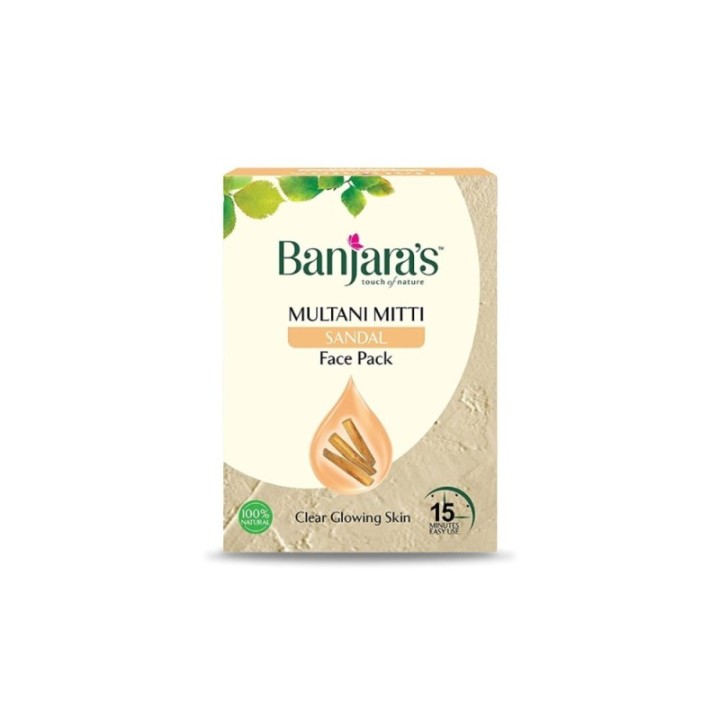 Banjara's Multani Mitti Sandal Face Pack - for Clear Glowing Skin 100g