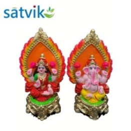 Pair of Goddess Lakshmi and Lord Ganesh Murti for Diwali Pooja
