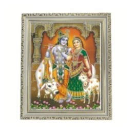 Satvik Radha Krishna Designer Wooden Photo Frame (3) for Pooja