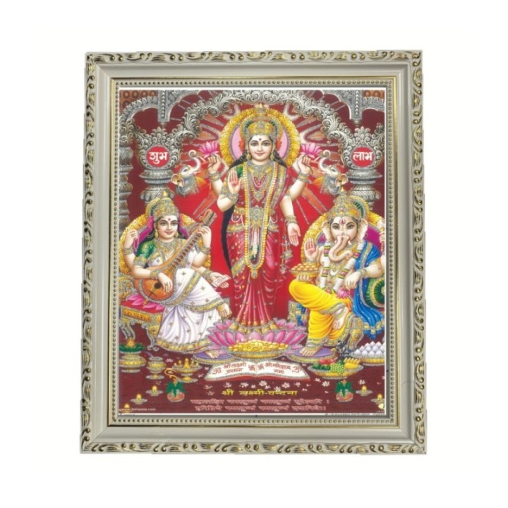 Satvik (New) Goddess Maha Lakshmi, Ma Saraswati and Lord Ganesha