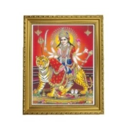 Satvik Goddess Durga Ma Sherawali, Ma Ambe Designer Wooden Golden