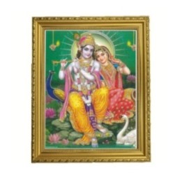 Satvik Radha Krishna Designer Wooden Photo Frame (2) for Pooja