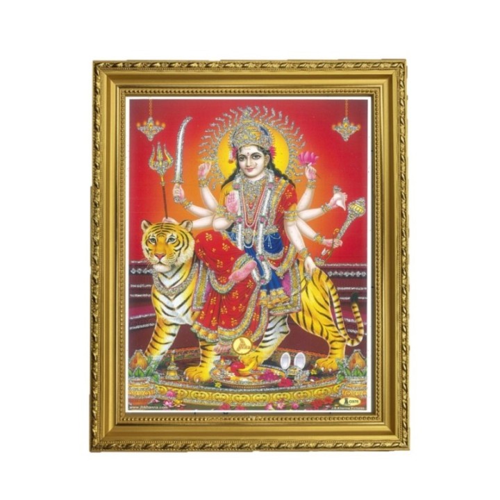 Satvik Goddess Durga Ma Sherawali, Ma Ambe Designer Wooden Golden