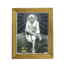 Satvik Shirdi Sai Baba Designer Wooden Photo Frame (5) for Pooja