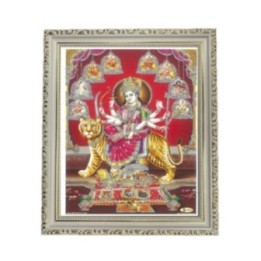 Satvik Goddess Durga Ma Sherawali, Ma Ambe Designer Wooden Photo