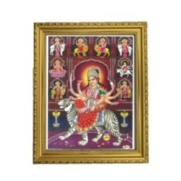 Satvik Goddess Durga Ma Sherawali, Ma Ambe Designer Wooden Photo