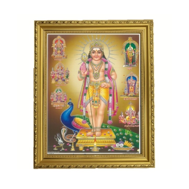 Satvik Lord Bala Murugan, Swamy Kartikeya Designer Wooden Photo Frame