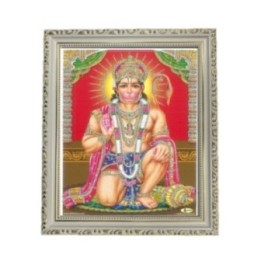 Satvik Lord Hanumanji Designer Wooden White Photo Frame