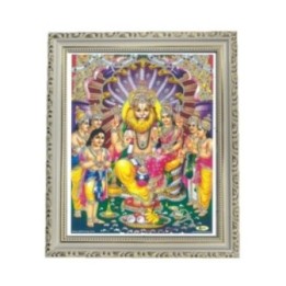 Satvik Narsimha, Laxmi, Swamy Narayn Designer Wooden White Photo
