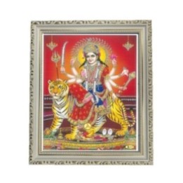 Satvik Goddess Durga Ma Sherawali, Ma Ambe Designer Wooden White