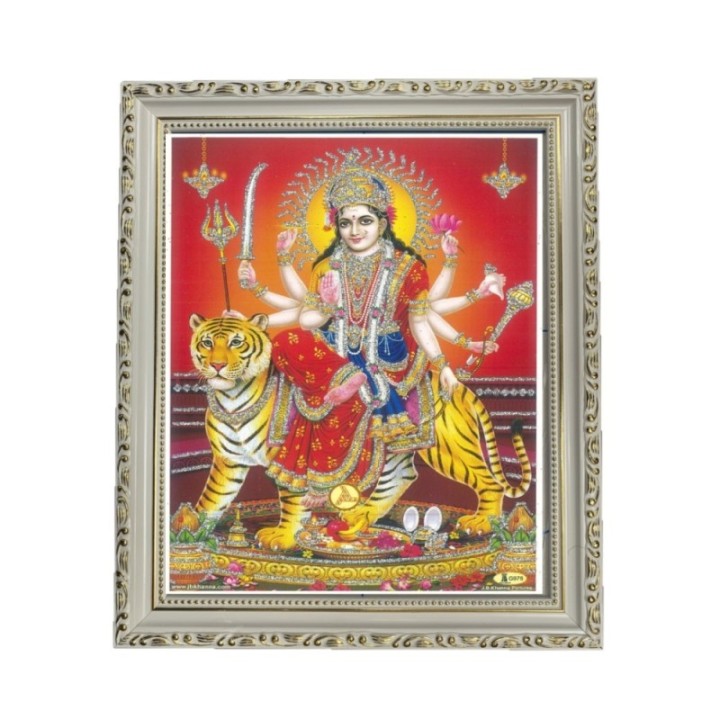 Satvik Goddess Durga Ma Sherawali, Ma Ambe Designer Wooden White