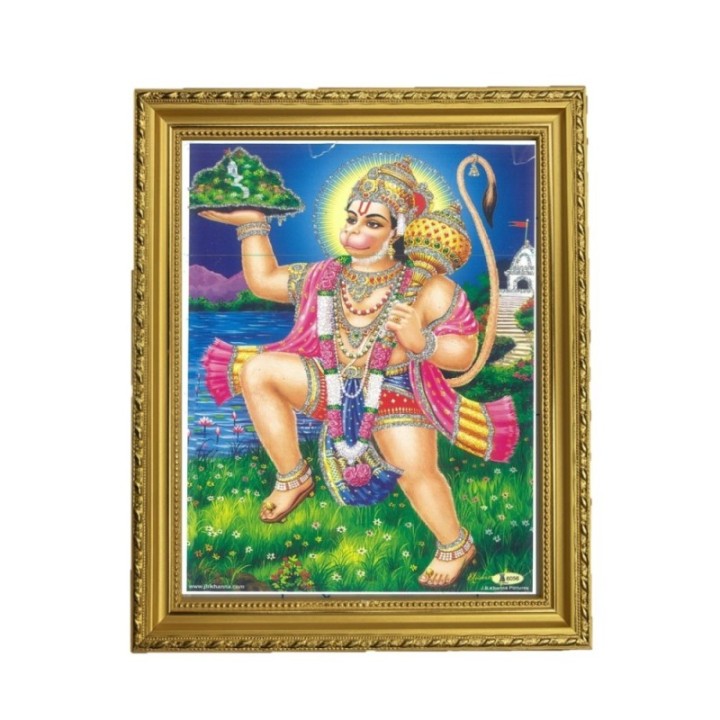 Satvik (New) Lord Hanumanji Flying with Dronagiri Mountain with Blue