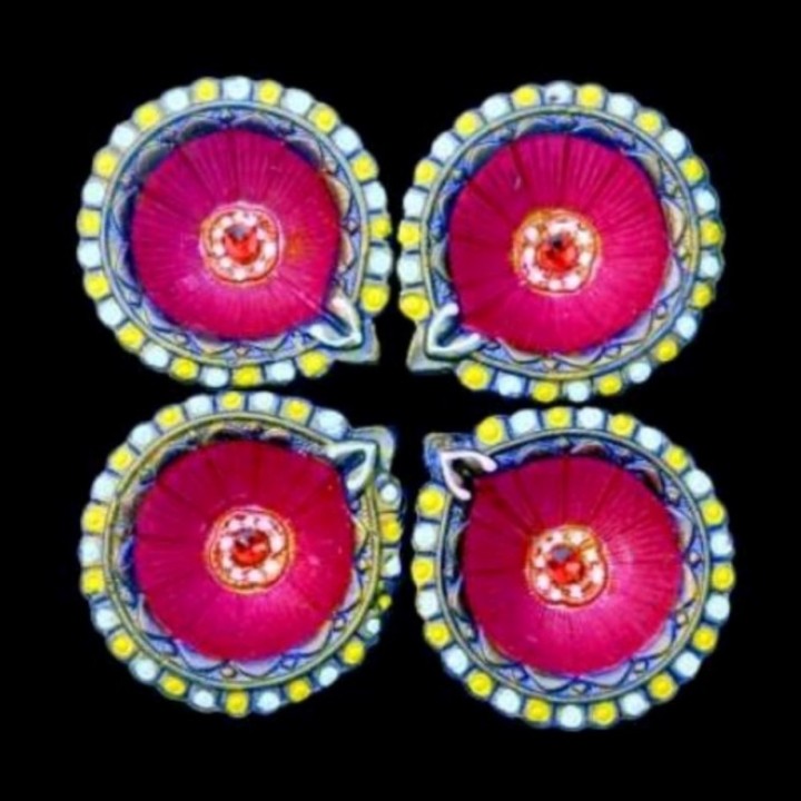 Satvik Colorful Clay Diyas for Diwali Festival, Multicolor Diwali