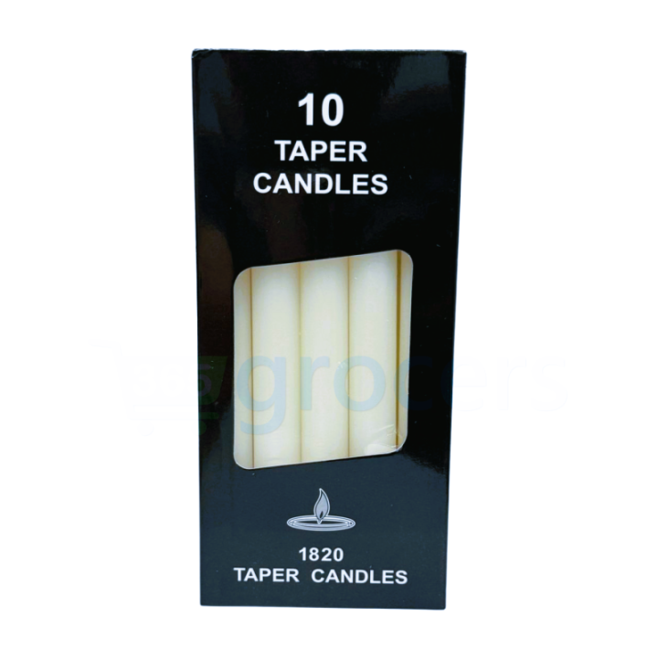 Kodayz Long White Taper Pillar Wax Candles (10 Pack, 7.5 Inch)