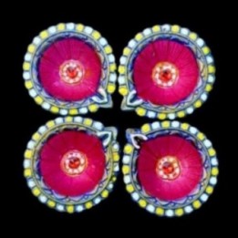 Satvik Colorful Clay Diyas for Diwali Festival, Multicolor Diwali