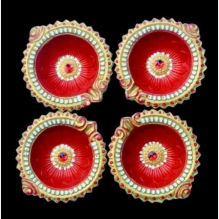 Satvik Colorful Clay Diyas for Diwali Festival, Multicolor Diwali