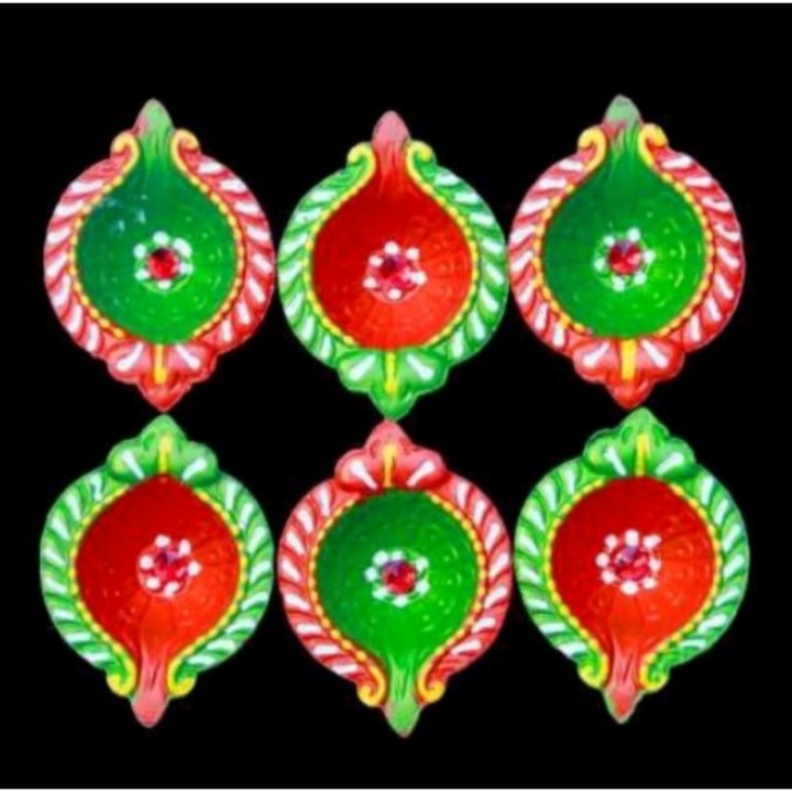 Satvik Colorful Clay Diyas for Diwali Festival, Multicolor Diwali
