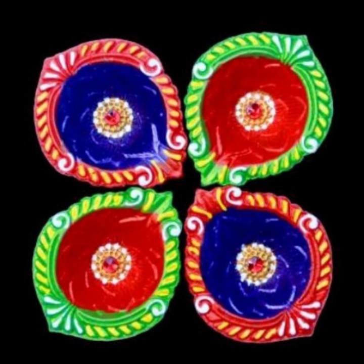 Satvik Colorful Clay Diyas for Diwali Festival, Multicolor Diwali