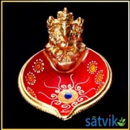 Satvik Colorful Clay Diya, Set of Ganpati Bowl (C39) & Lakshmi Bowl