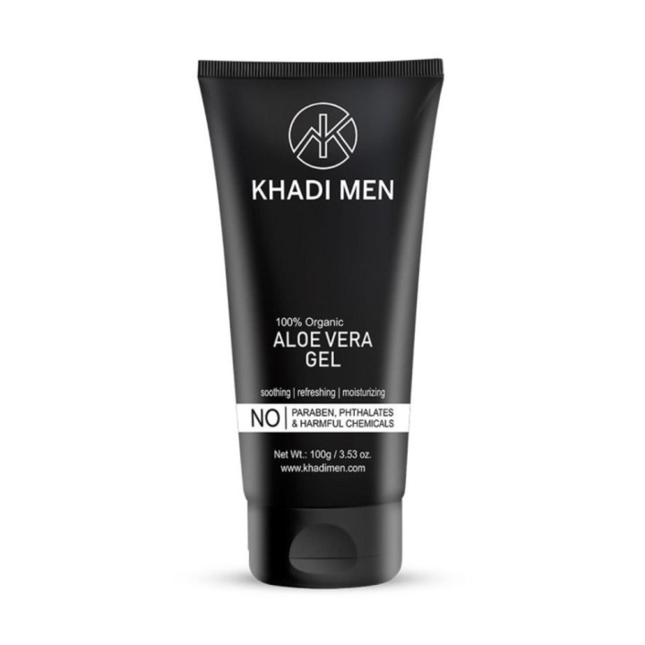 Khadi Men 100% Organic Aloe Vera Gel - Soothing, Refreshing