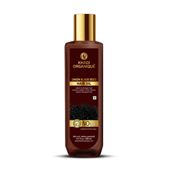 Khadi Organique Onion Black Seed Hair Oil - for Silkier & Stronger