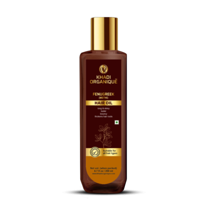 Khadi Organique Fenugreek (Methi) Hair Oil - for Long, Shiny
