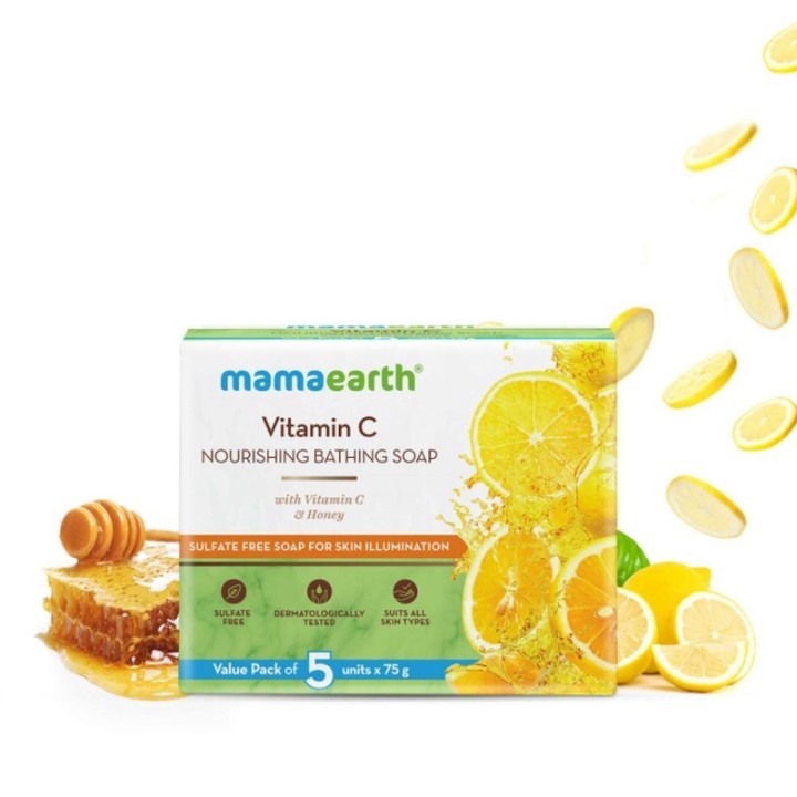 Mamaearth Vitamin C Nourishing Bathing Soap, Pack of 5 ( Each)