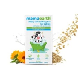 Mamaearth Milky Soft Bathing Bar for Babies, Pack of 2 ( Each)
