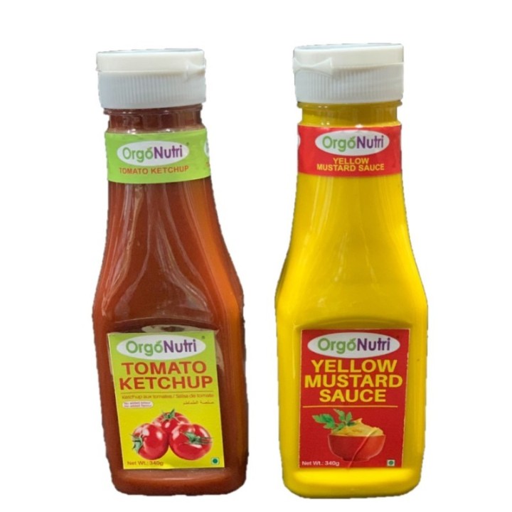 Orgonutri Combo Pack of Tomato Ketchup & Mustard Sauce, Each- Perfect