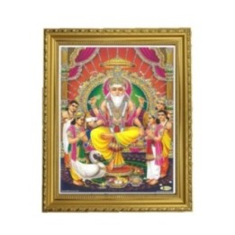 Satvik (New) Lord Vishwakarma (Brahma) Designer Wooden Golden Photo