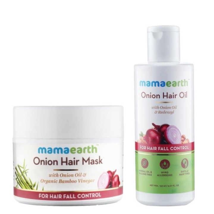 Mamaearth Combo of Onion Hair Mask, & Onion Hair Oil 150ml